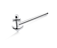 Anchor Shaped Silver Straight Nose Stud NSKA-850
